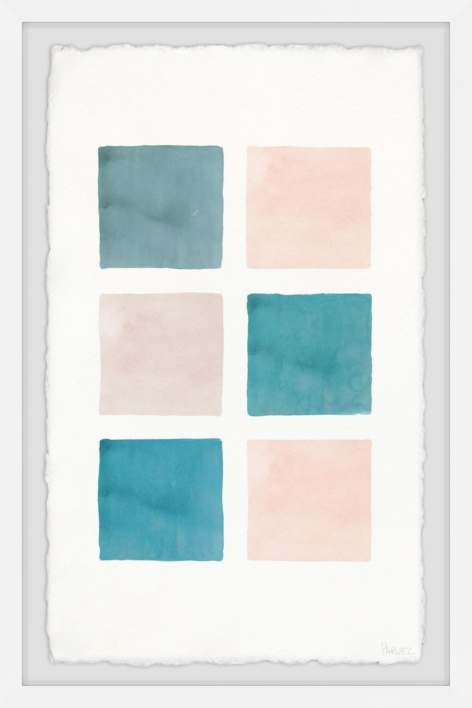 Parvez Taj Blues and Creams Framed Wall Art