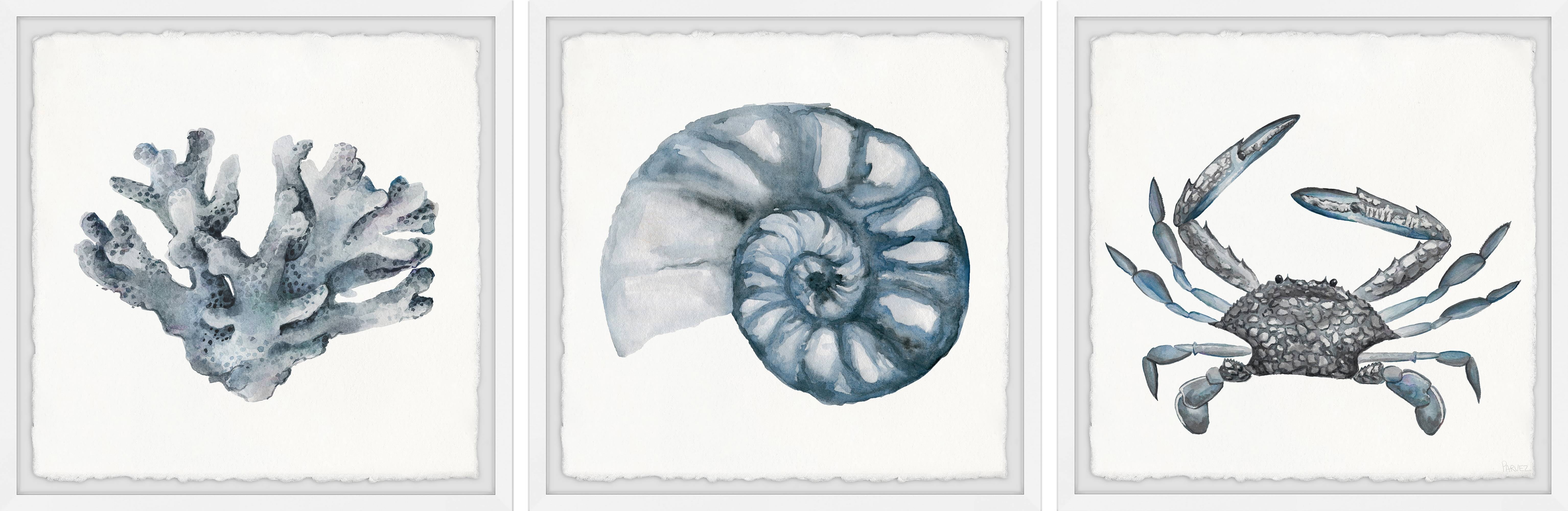 Parvez Taj Bluish-Gray Sea Triptych