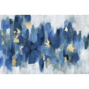 Parvez Taj Blurry Blue Flowers II Canvas Wall Art