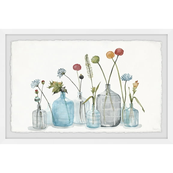 Parvez Taj Bottles for the Blooms Framed Wall Art