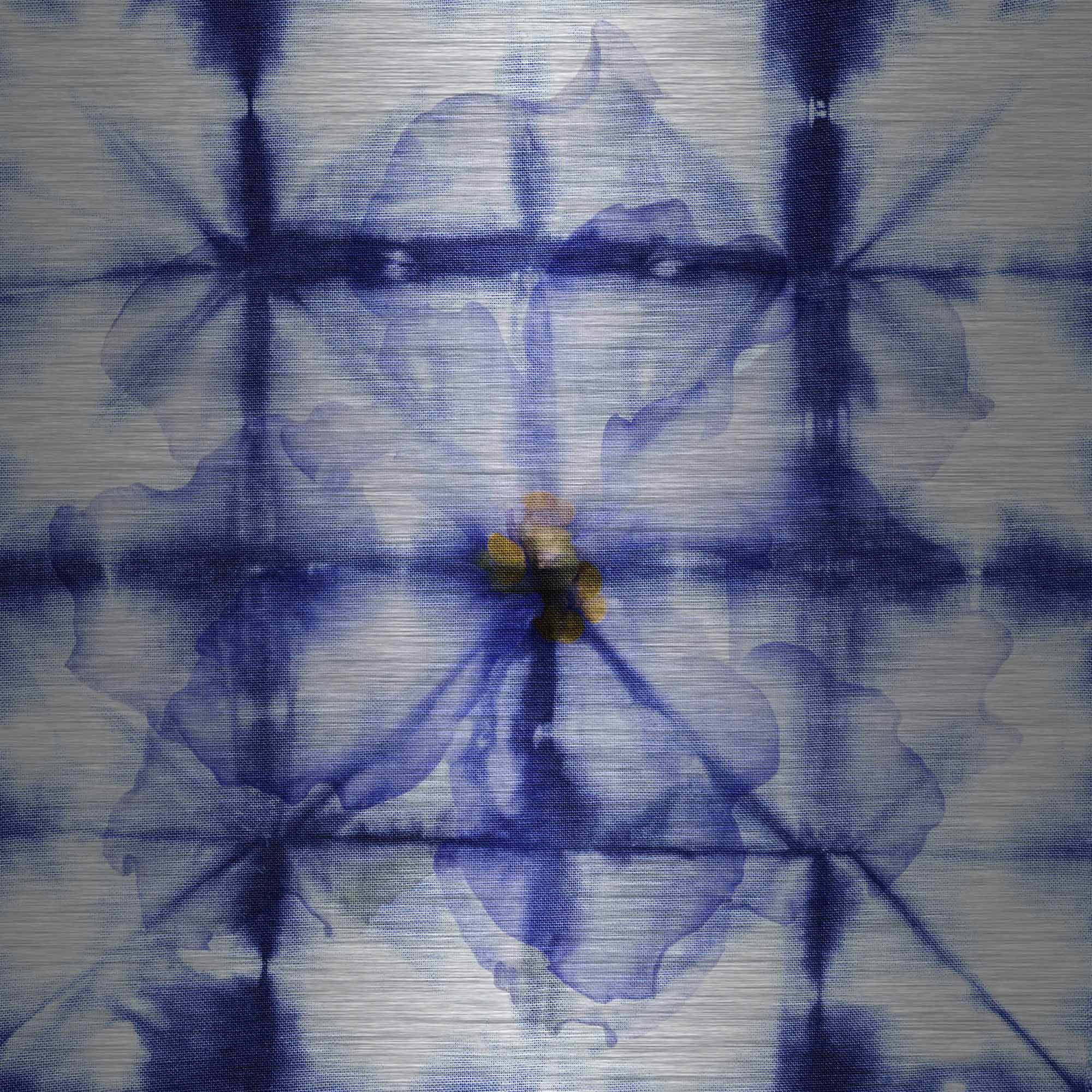 Parvez Taj  'Boxed in Blue' Painting Print on Brushed Aluminum 18 x 18