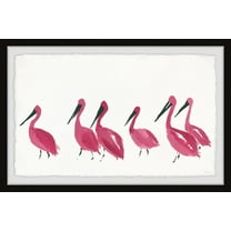 Parvez Taj Bright Pink Flamingos Framed Wall Art