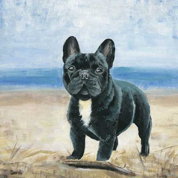 Parvez Taj Bulldog by the Beach Canvas Wall Art