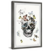 Parvez Taj "Butterfly Skull Paradise" Framed Painting Print