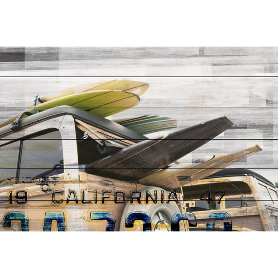 Parvez Taj "Cali Day" Print on White Wood