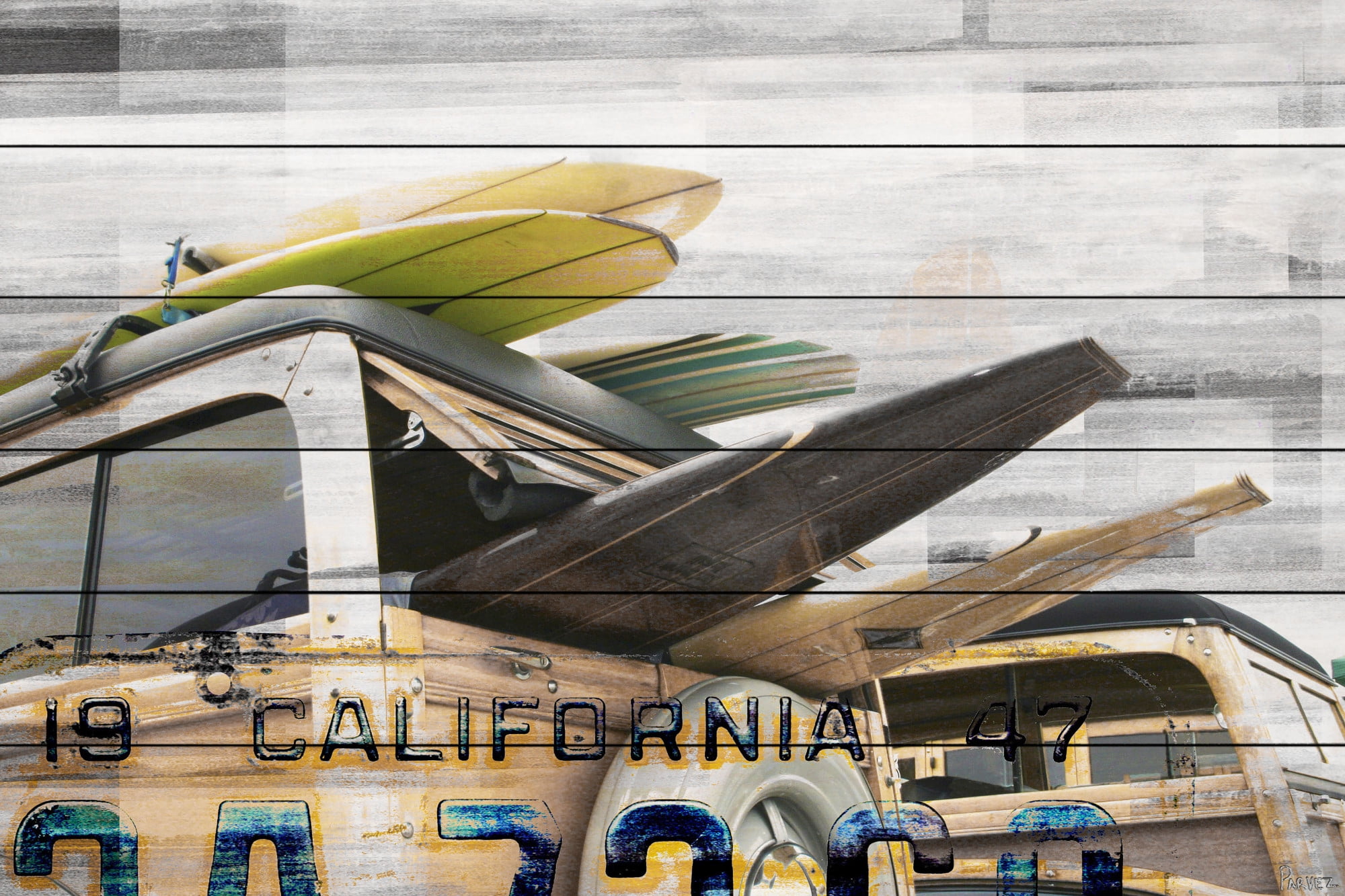 Parvez Taj "Cali Day" Print on White Wood