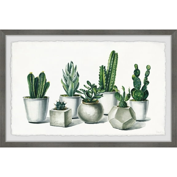 Parvez Taj Ceramic Potted Cactus Framed Wall Art