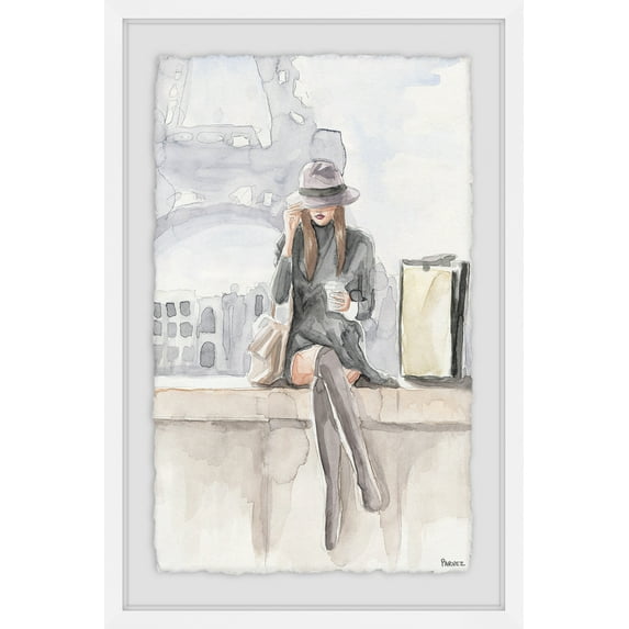 Parvez Taj Chillin' at Paris II Framed Wall Art, 12" x 18"