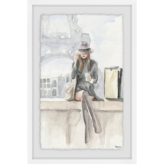 Parvez Taj Chillin' at Paris II Framed Wall Art, 12" x 18"