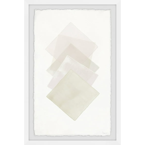 Parvez Taj Cream Diamonds Squares Framed Wall Art