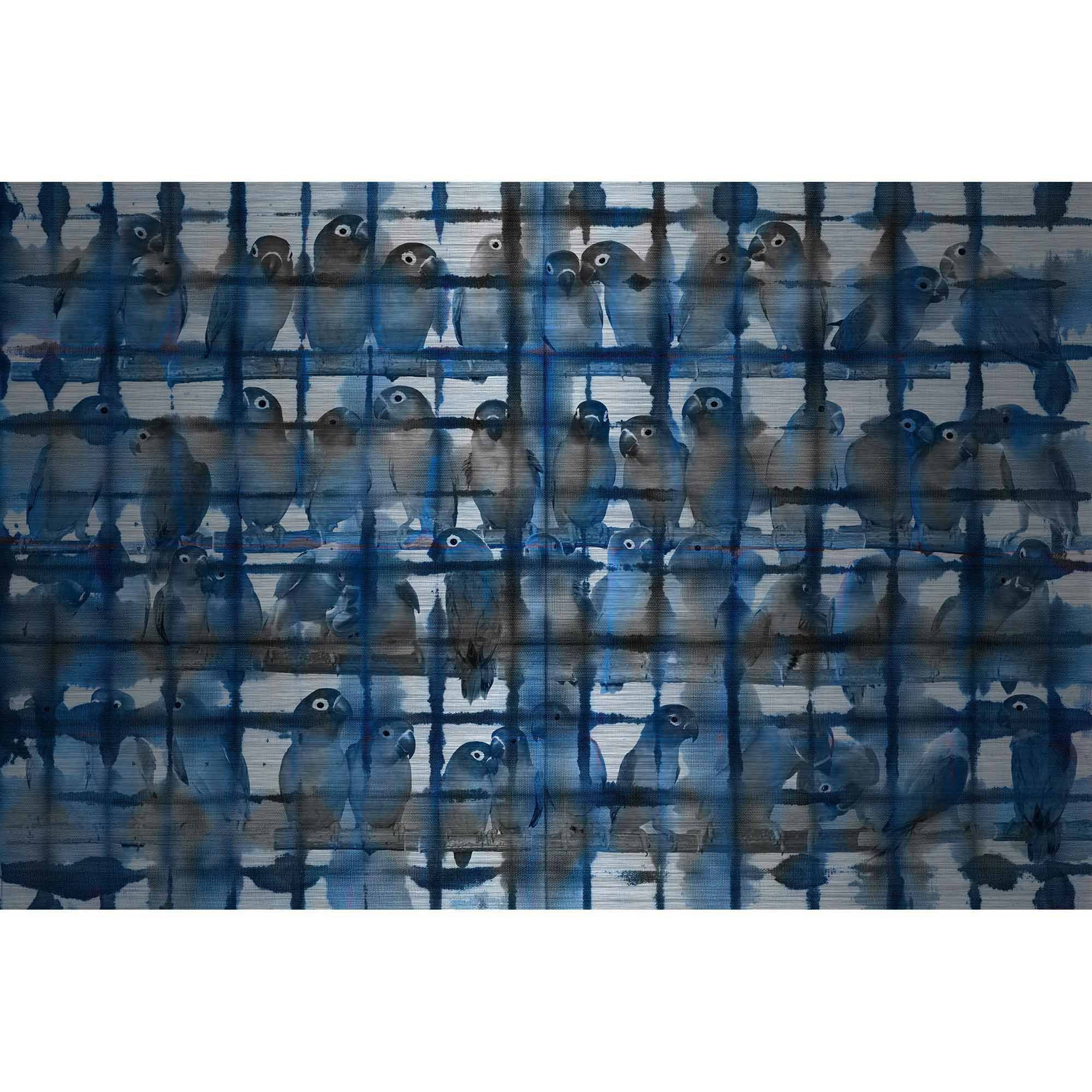 Parvez Taj Crowded Blue Metal Wall Art