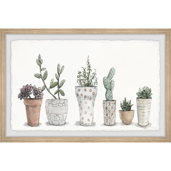 Parvez Taj Decorative Plant Vases Framed Painting Print
