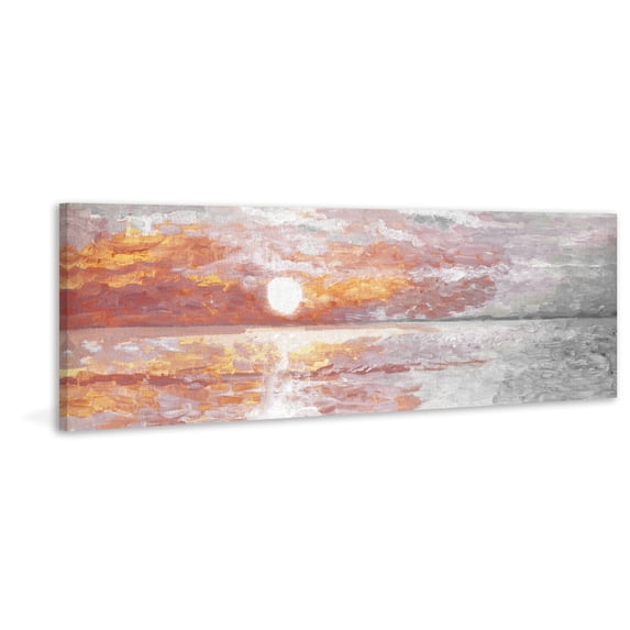 Parvez Taj "Deep Red Sunset" Painting Print on Wrapped Canvas
