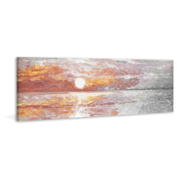 Parvez Taj "Deep Red Sunset" Painting Print on Wrapped Canvas