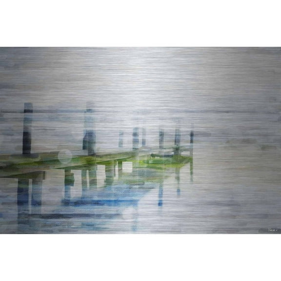 Parvez Taj  'Dock Mist' Painting Print on Brushed Aluminum 24 x 16