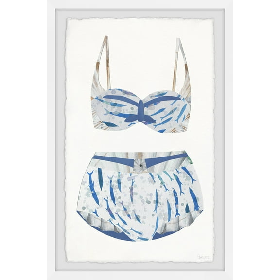 Parvez Taj Dolphin Swimsuit Framed Wall Art