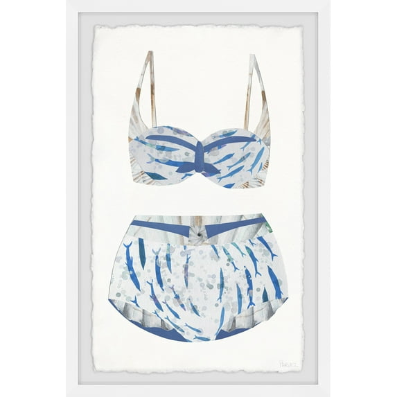 Parvez Taj Dolphin Swimsuit Framed Wall Art
