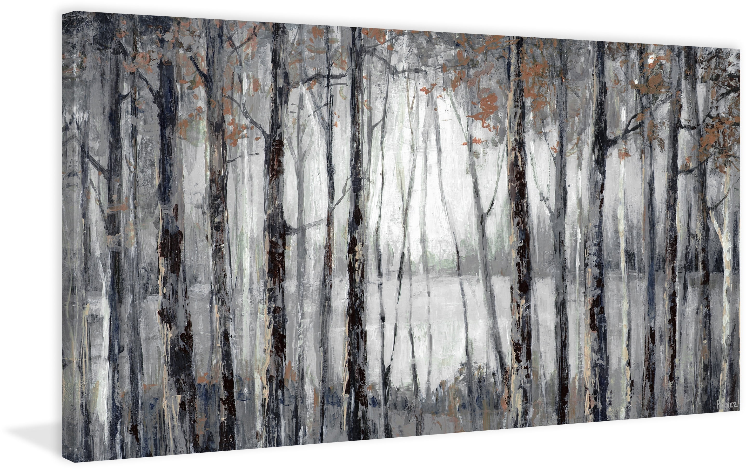 Parvez Taj "Dusky Autumn Lake" Painting Print on Wrapped Canvas