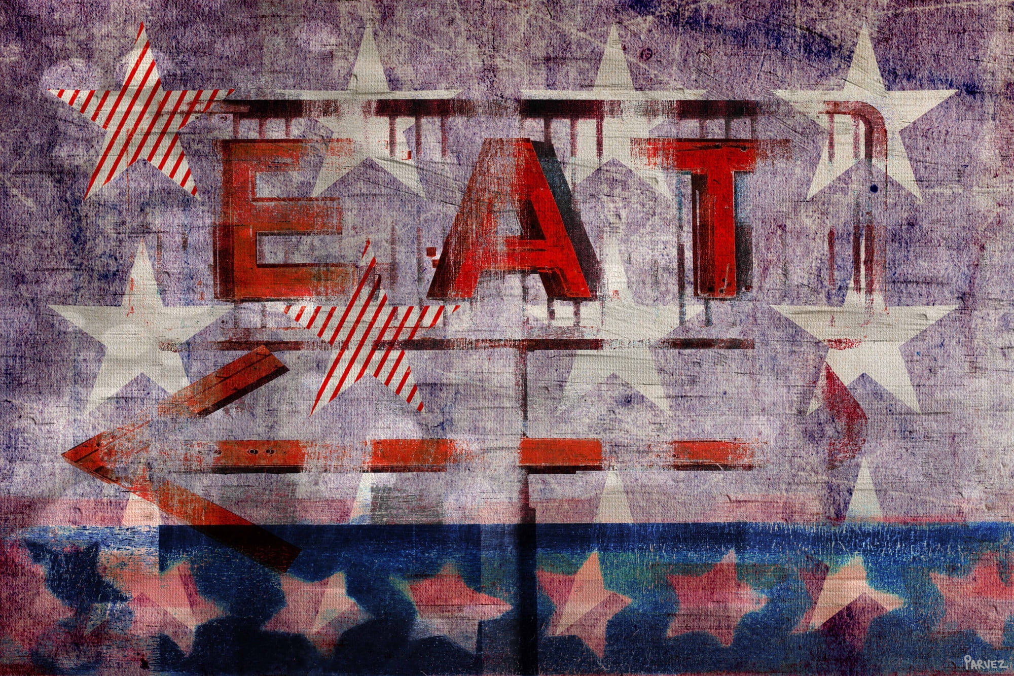 Parvez Taj "Eat This Way" Print on Canvas