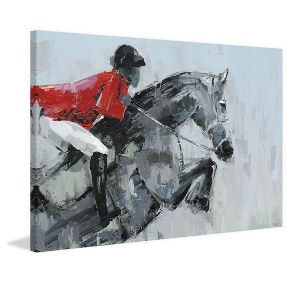 Parvez Taj "Equestrian Jump" Painting Print on Wrapped Canvas