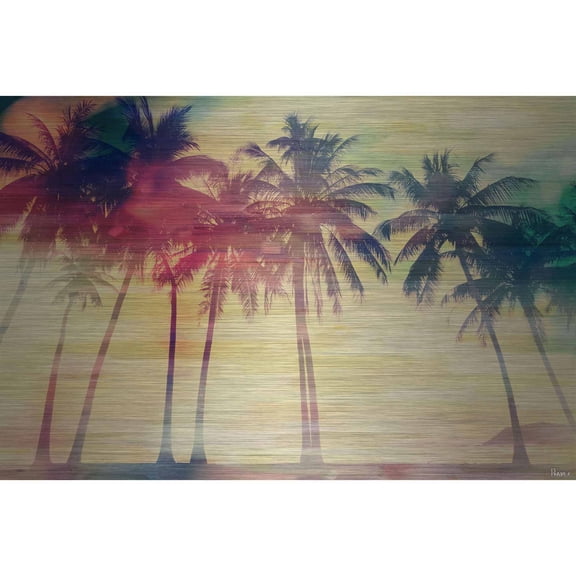 Parvez Taj 'Fall Red' Painting Print on Brushed Aluminum 18 x 12