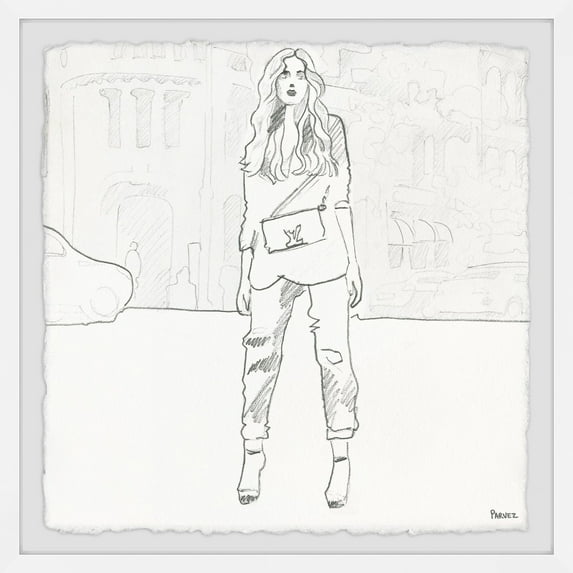 Parvez Taj 'Fashion Tourist' Framed Painting Print 24 x 24