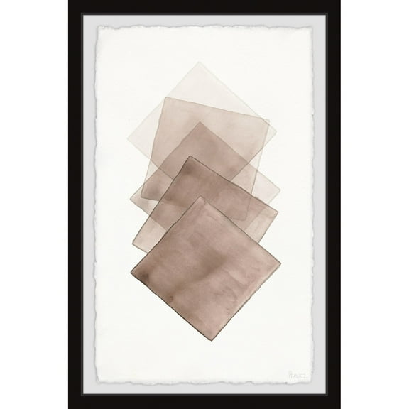 Parvez Taj Five Brown Squares Framed Wall Art