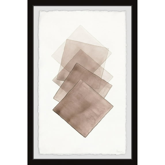 Parvez Taj Five Brown Squares Framed Wall Art