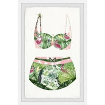 Parvez Taj Flamingos and Palms Swimsuit Framed Wall Art