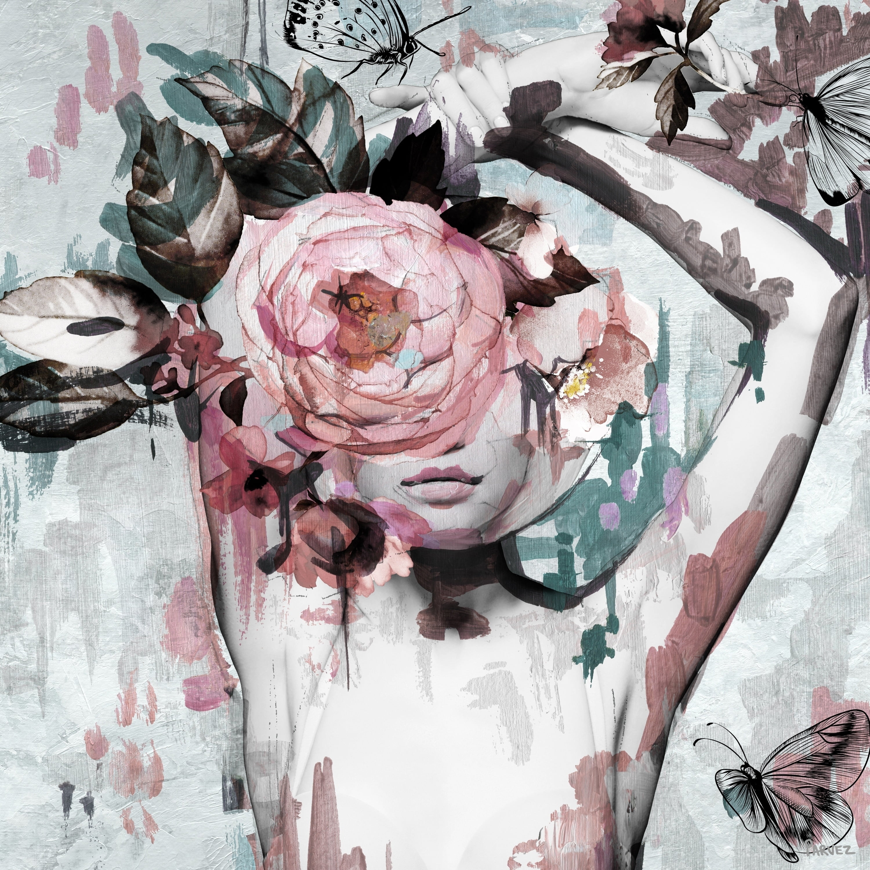 Parvez Taj Floral Crown Beauty II Canvas Wall Art