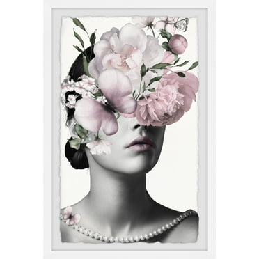 Parvez Taj Floral and Pearls Framed Wall Art