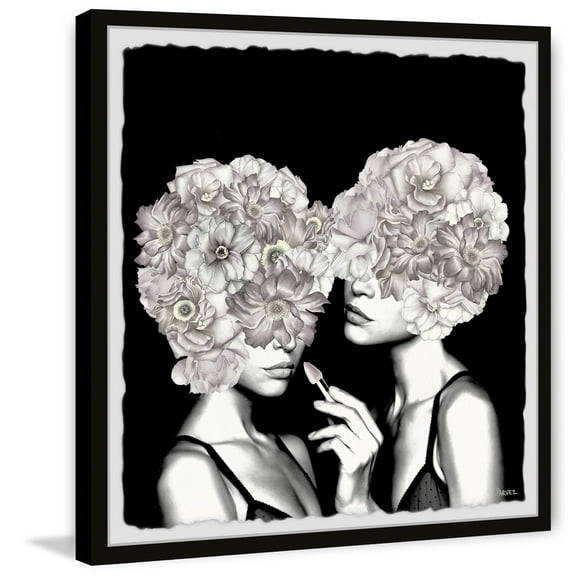Parvez Taj "Flower Head Twins" Framed Painting Print