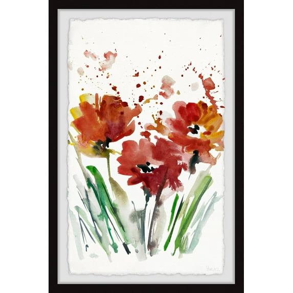 Parvez Taj Flowers Smudge Framed Wall Art
