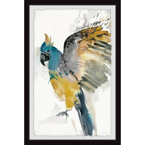 Parvez Taj Flying Festive Parrot Framed Wall Art