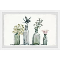 Parvez Taj Four Bottle Blooms Framed Wall Art