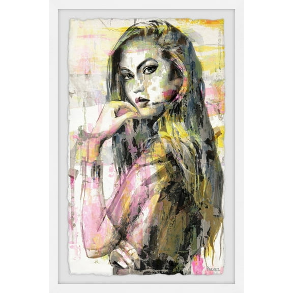 Parvez Taj "Girl in Colors" Framed Painting Print