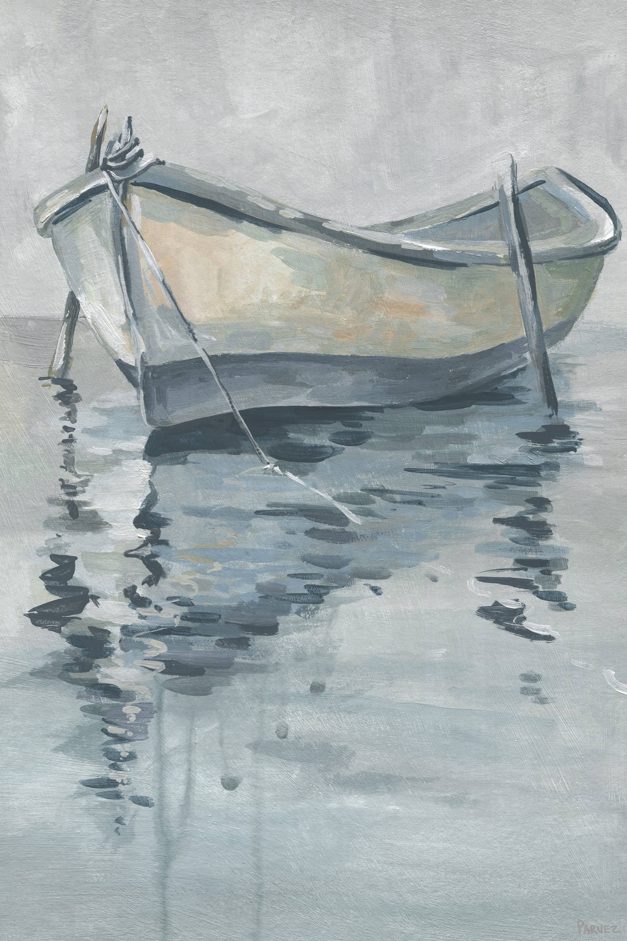 Parvez Taj Gloomy Boat Canvas Wall Art