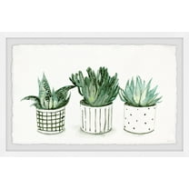 Parvez Taj Green Patterned Pots Framed Wall Art