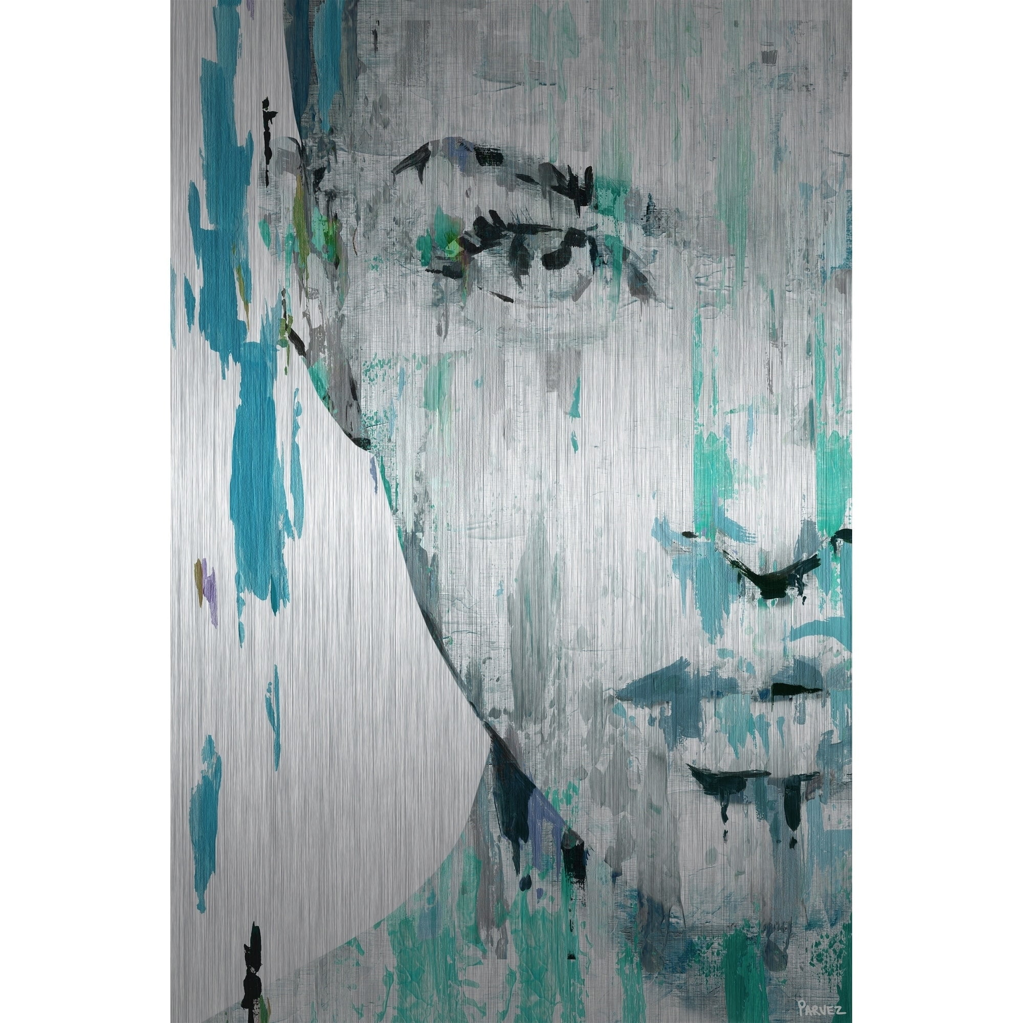 Parvez Taj Half Face Portrait Aluminum Wall Art