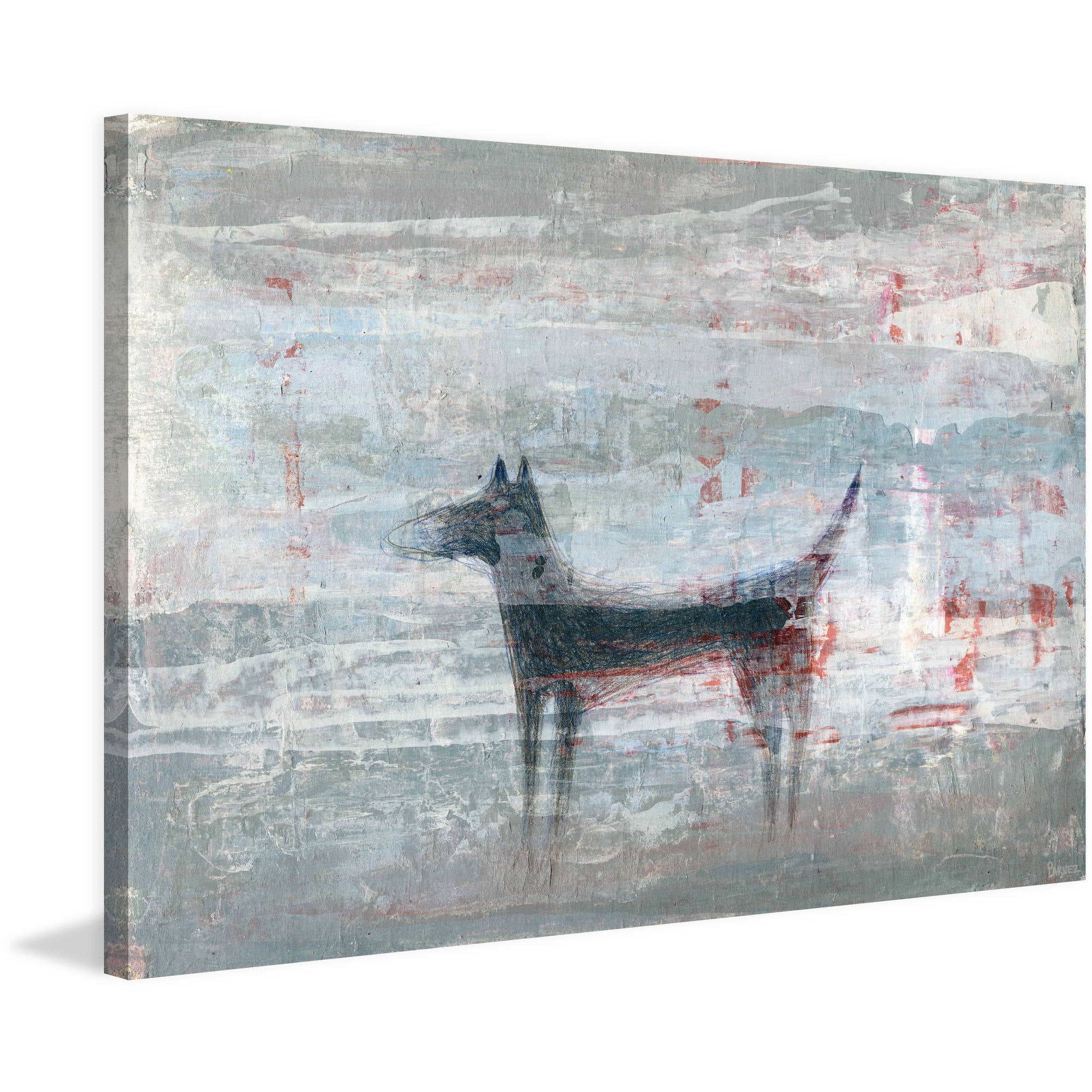 Parvez Taj Dark Dog' Painting Print on Wrapped Canvas 30 x 20