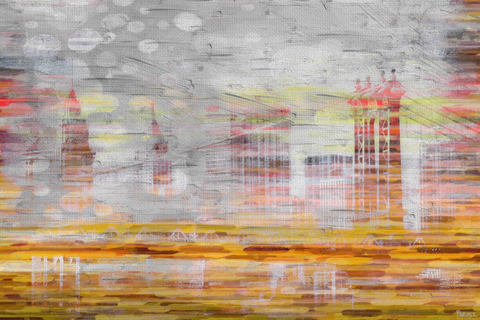 Parvez Taj "Hidden Buildings" Print on Canvas