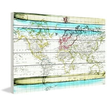 Parvez Taj Jet Setting 36-Inch x 24-Inch White Wood Wall Art