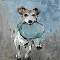 Parvez Taj Jumping Frisbee Dog Canvas Wall Art