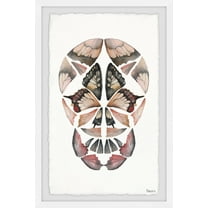 Parvez Taj "Kaleidoscope Butterfly Skull" Framed Painting Print