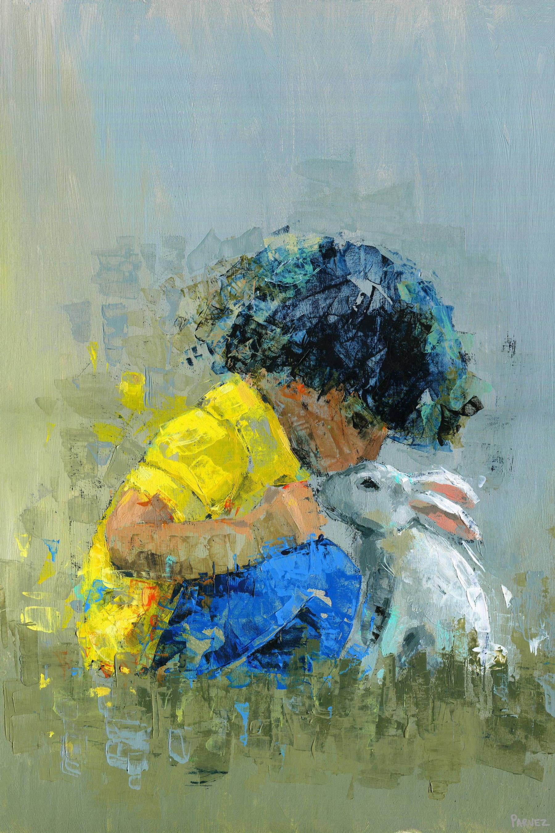 Parvez Taj Loving Bunny Canvas Wall Art