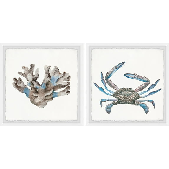 Parvez Taj Luminous Crab and Coral Diptych