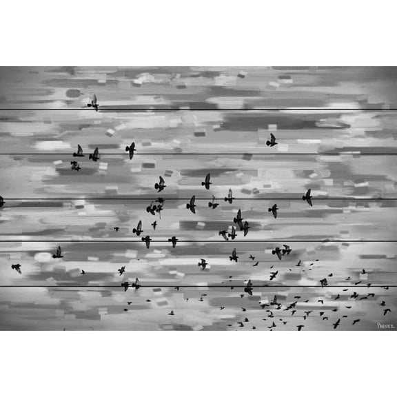 Parvez Taj  'Mansfield' Painting Print on White Wood - Multi-color 36 x 24