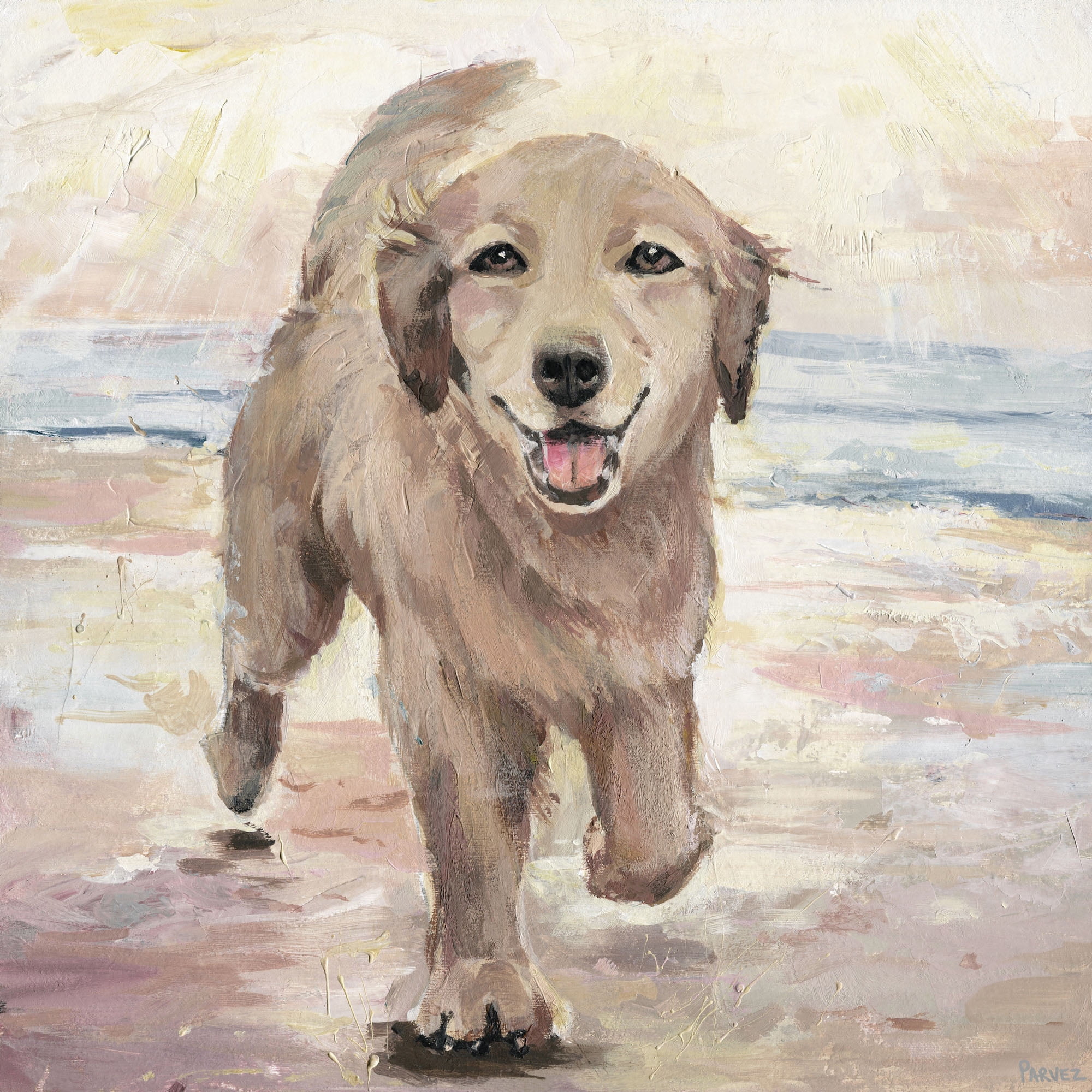 Parvez Taj Merry Puppy Canvas Wall Art