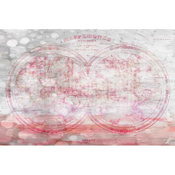 Parvez Taj Mhmp-876-C-24 16" X 24" "Flash Of Pink" Art Print On Stretched Canvas