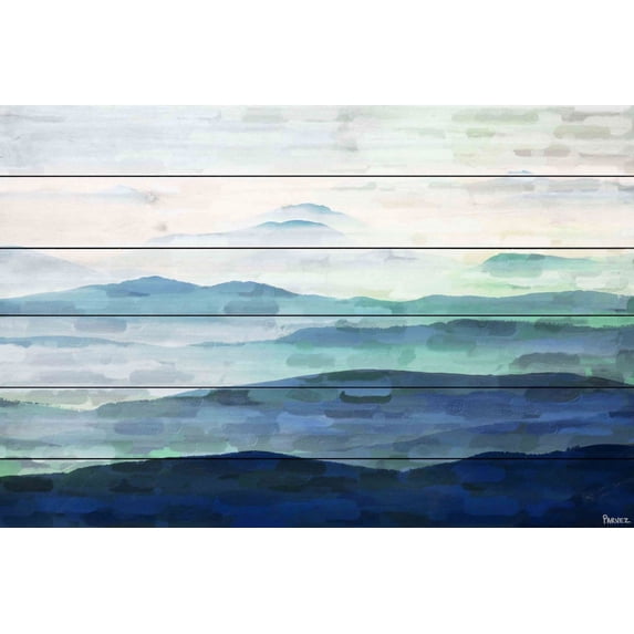 Parvez Taj Mountain Tops White Wood Wall Art, 12" x 18"